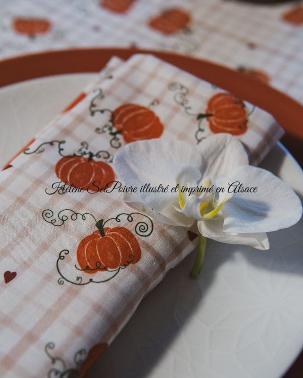 🍂 Lot de 2 serviettes de table d'automne | Tissu cretonne 121g/m² 100% coton 🍂