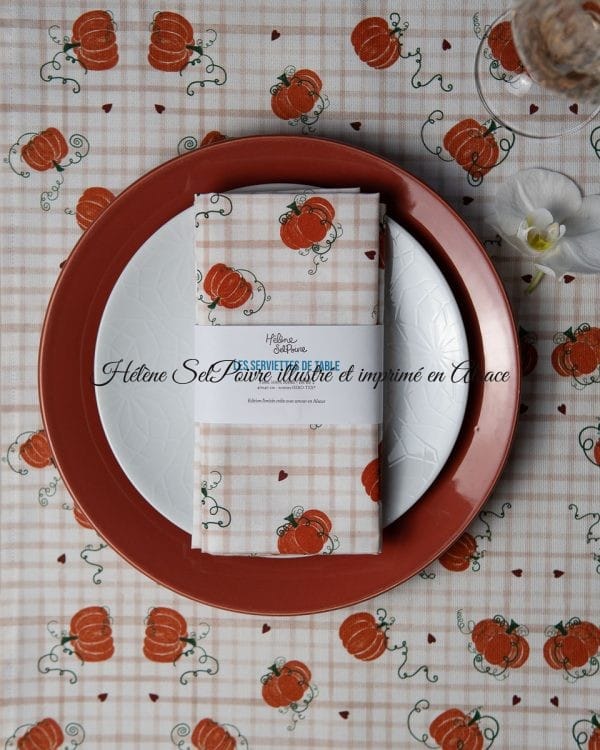 🍂 Lot de 2 serviettes de table d'automne | Tissu cretonne 121g/m² 100% coton 🍂