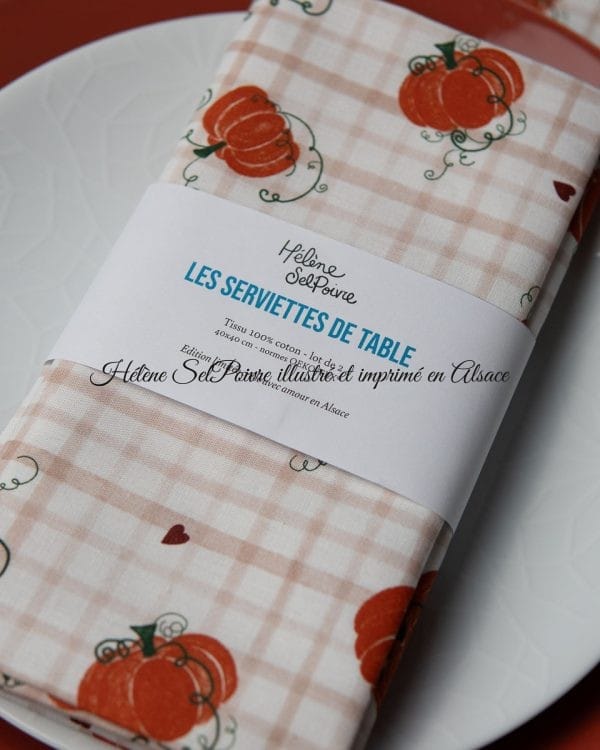 🍂 Lot de 2 serviettes de table d'automne | Tissu cretonne 121g/m² 100% coton 🍂