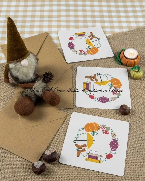 Carte postale automne 15×15 2 Carte postale d'Automne